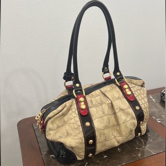 Marino Orlandi Beige Genuine Crocodile Leather Large Purse Tote Crossbod… - Picture 2 of 12